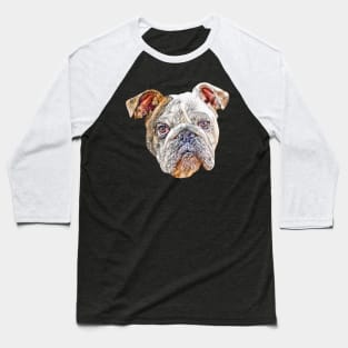 English Bulldog Face Baseball T-Shirt